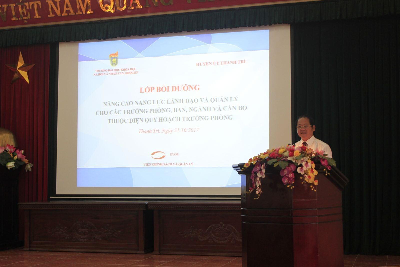 Khai giảng các lớp bồi dưỡng “Nâng cao năng lực lãnh đạo và quản lý cho cán bộ thuộc diện ban thường vụ huyện ủy quản lý” tại Thanh Trì